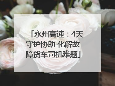永州高速：4天守护协助 化解故障货车司机难题