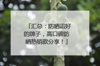 汇总：防晒霜好的牌子，高口碑防晒热销款分享！