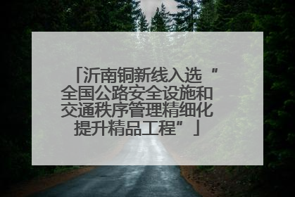 沂南铜新线入选“全国公路安全设施和交通秩序管理精细化提升精品工程”