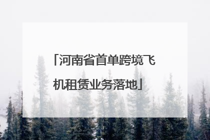 河南省首单跨境飞机租赁业务落地
