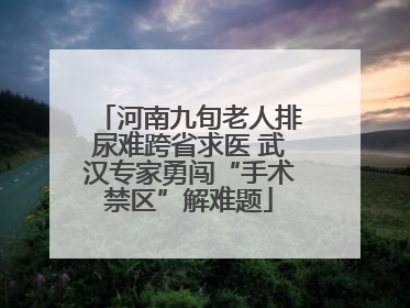 河南九旬老人排尿难跨省求医 武汉专家勇闯“手术禁区”解难题