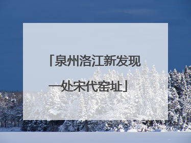 泉州洛江新发现一处宋代窑址