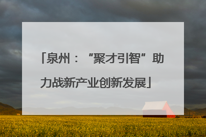 泉州：“聚才引智”助力战新产业创新发展