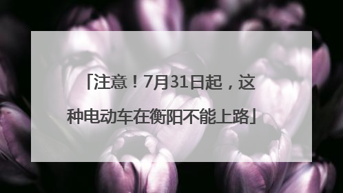 注意！7月31日起，这种电动车在衡阳不能上路