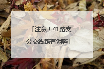 注意！41路支公交线路有调整