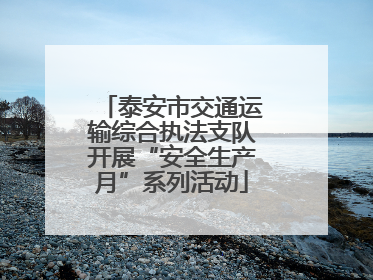 泰安市交通运输综合执法支队开展“安全生产月”系列活动