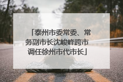 泰州市委常委、常务副市长沈峻峰跨市调任徐州市代市长