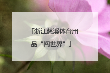 浙江慈溪体育用品“闯世界”