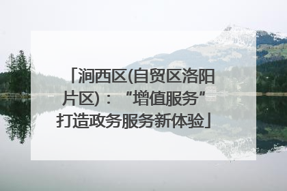 涧西区(自贸区洛阳片区)：“增值服务”打造政务服务新体验