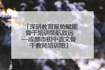深耕教育聚势赋能 骨干培训领航致远—成都市初中语文骨干教师培训班