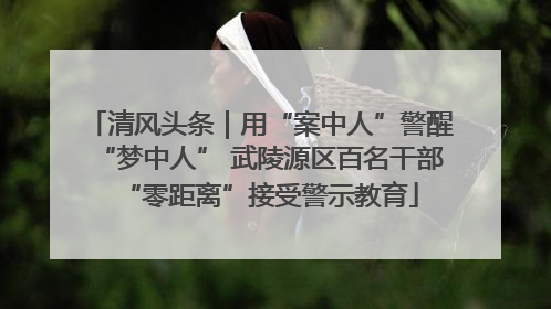 清风头条｜用“案中人”警醒“梦中人” 武陵源区百名干部“零距离”接受警示教育