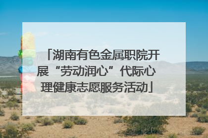 湖南有色金属职院开展“劳动润心”代际心理健康志愿服务活动