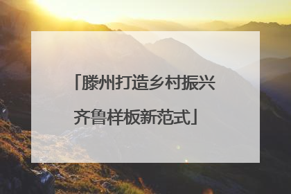 滕州打造乡村振兴齐鲁样板新范式
