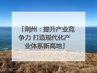 荆州：提升产业竞争力 打造现代化产业体系新高地