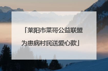 莱阳市菜哥公益联盟为患病村民送爱心款