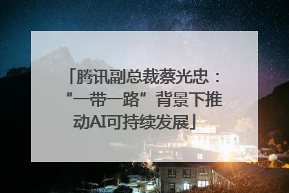 腾讯副总裁蔡光忠：“一带一路”背景下推动AI可持续发展