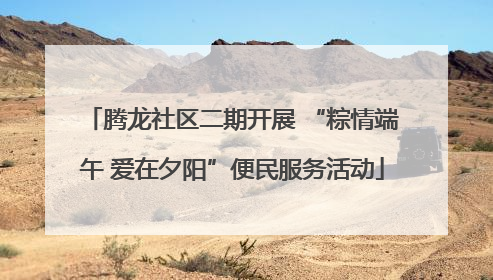 腾龙社区二期开展 “粽情端午 爱在夕阳”便民服务活动