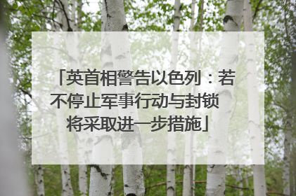 英首相警告以色列：若不停止军事行动与封锁 将采取进一步措施