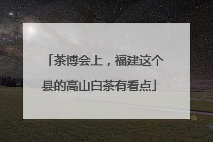 茶博会上，福建这个县的高山白茶有看点