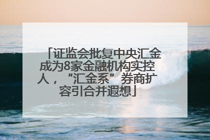 证监会批复中央汇金成为8家金融机构实控人，“汇金系”券商扩容引合并遐想