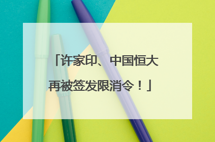 许家印、中国恒大再被签发限消令！