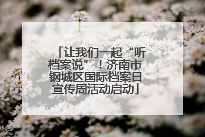 让我们一起“听档案说”！济南市钢城区国际档案日宣传周活动启动