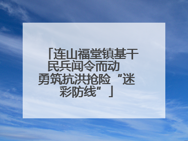 连山福堂镇基干民兵闻令而动  勇筑抗洪抢险“迷彩防线”