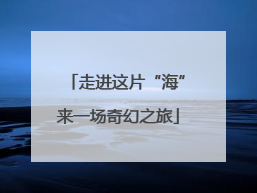 走进这片“海”来一场奇幻之旅