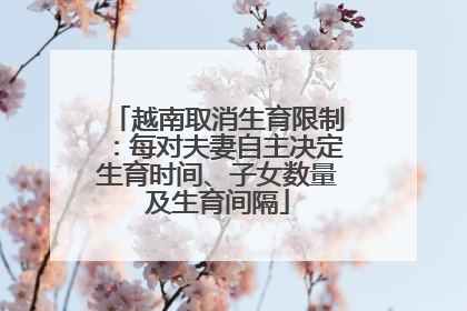 越南取消生育限制：每对夫妻自主决定生育时间、子女数量及生育间隔
