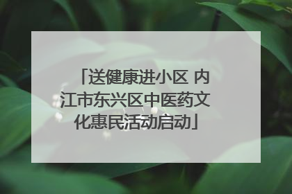 送健康进小区 内江市东兴区中医药文化惠民活动启动