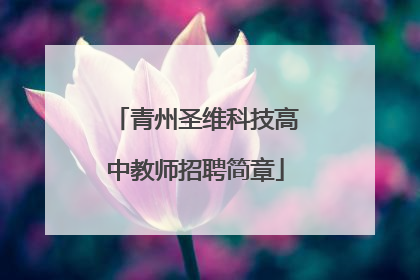 青州圣维科技高中教师招聘简章