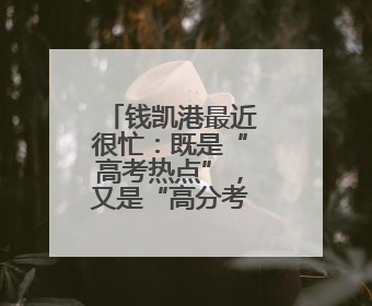 钱凯港最近很忙：既是“高考热点”，又是“高分考生”！