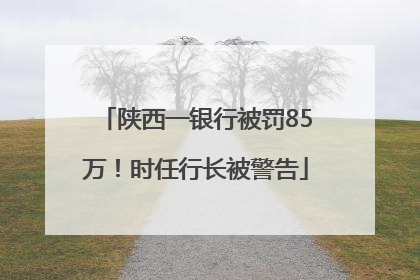 陕西一银行被罚85万！时任行长被警告