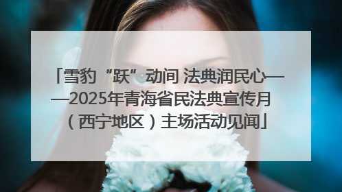 雪豹“跃”动间 法典润民心——2025年青海省民法典宣传月（西宁地区）主场活动见闻