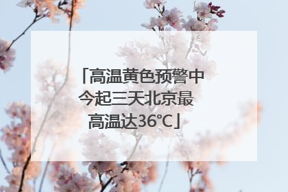 高温黄色预警中 今起三天北京最高温达36℃