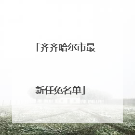 齐齐哈尔市最新任免名单