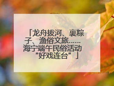 龙舟拔河、裹粽子、渔俗文旅……海宁端午民俗活动“好戏连台”