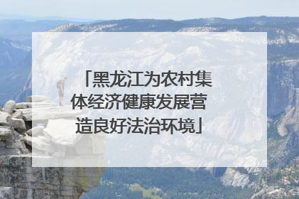 黑龙江为农村集体经济健康发展营造良好法治环境