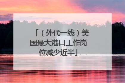 （外代一线）美国最大港口工作岗位减少近半