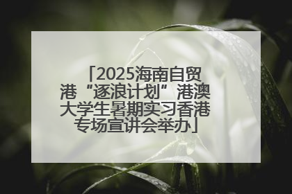 2025海南自贸港“逐浪计划”港澳大学生暑期实习香港专场宣讲会举办