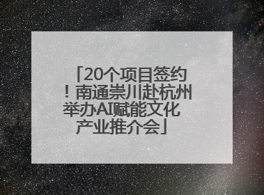 20个项目签约！南通崇川赴杭州举办AI赋能文化产业推介会