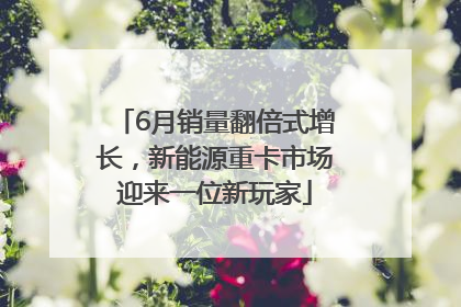 6月销量翻倍式增长，新能源重卡市场迎来一位新玩家
