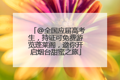 @全国应届高考生，持证可免费游览蓬莱阁，邀你开启烟台甜蜜之旅