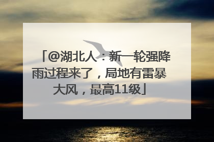 @湖北人：新一轮强降雨过程来了，局地有雷暴大风，最高11级