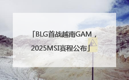 BLG首战越南GAM，2025MSI赛程公布